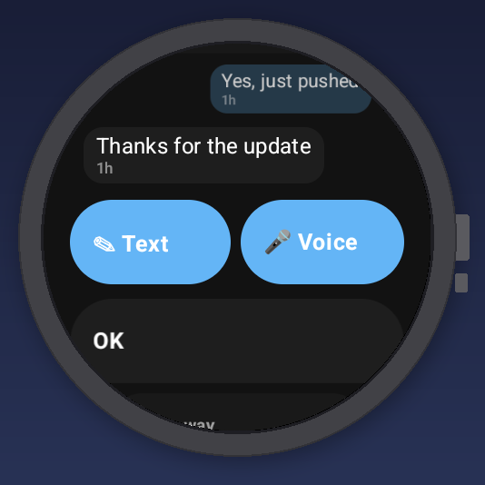 Reply with text or voice